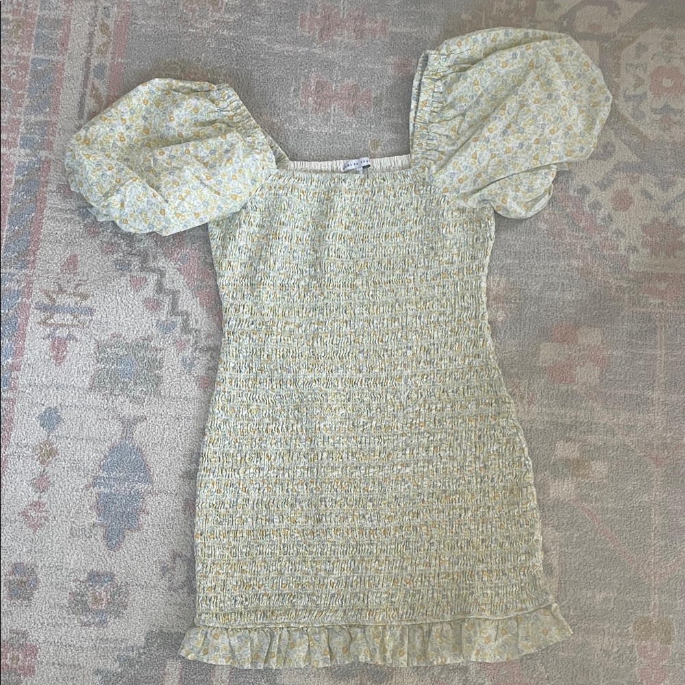English Factory Green Floral Mini Dress